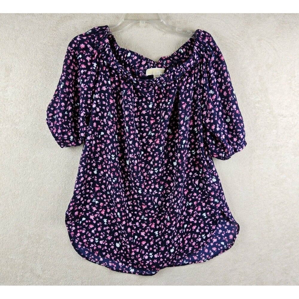 Michael Kors MK Women’s Floral Off Shoulder Elbow Sleeve Top Size S